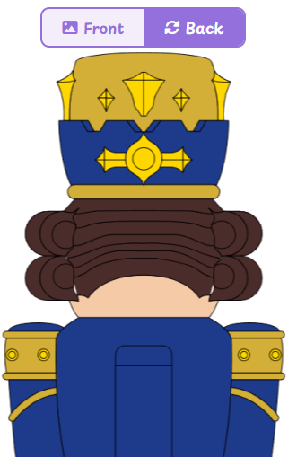 Back view of a nutcracker